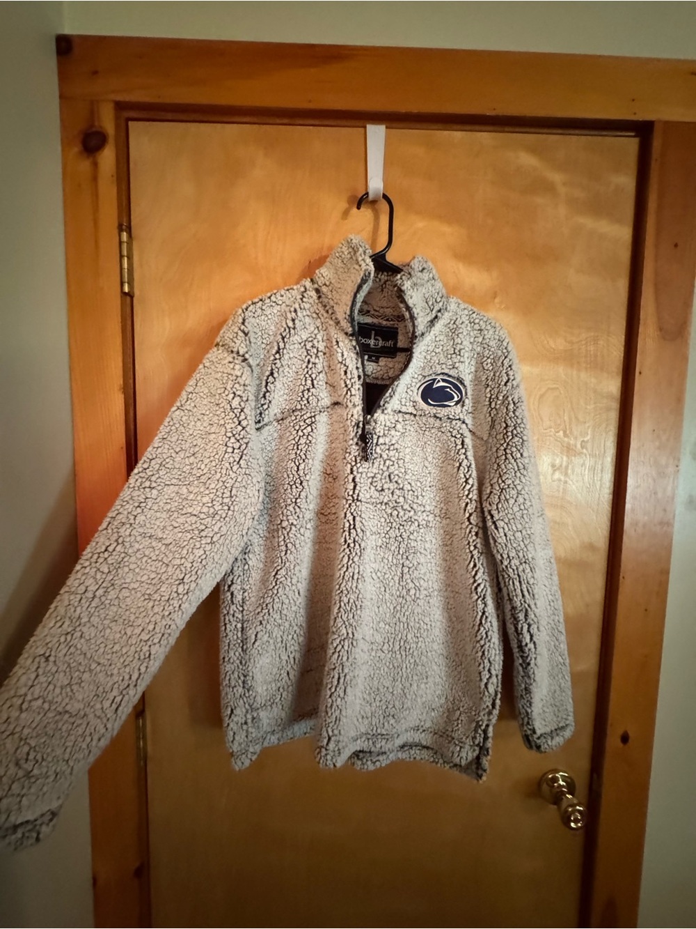 Penn State Cream Sherpa Fleece Quarter-Zip Jacket